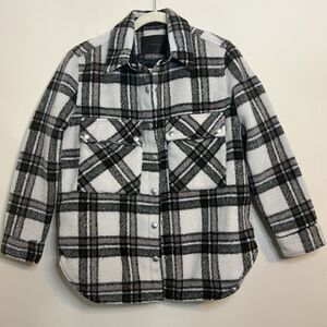 BlankNYC Outsider Plaid Jacket Sz XS Snap Front Shacket Pockets Lined